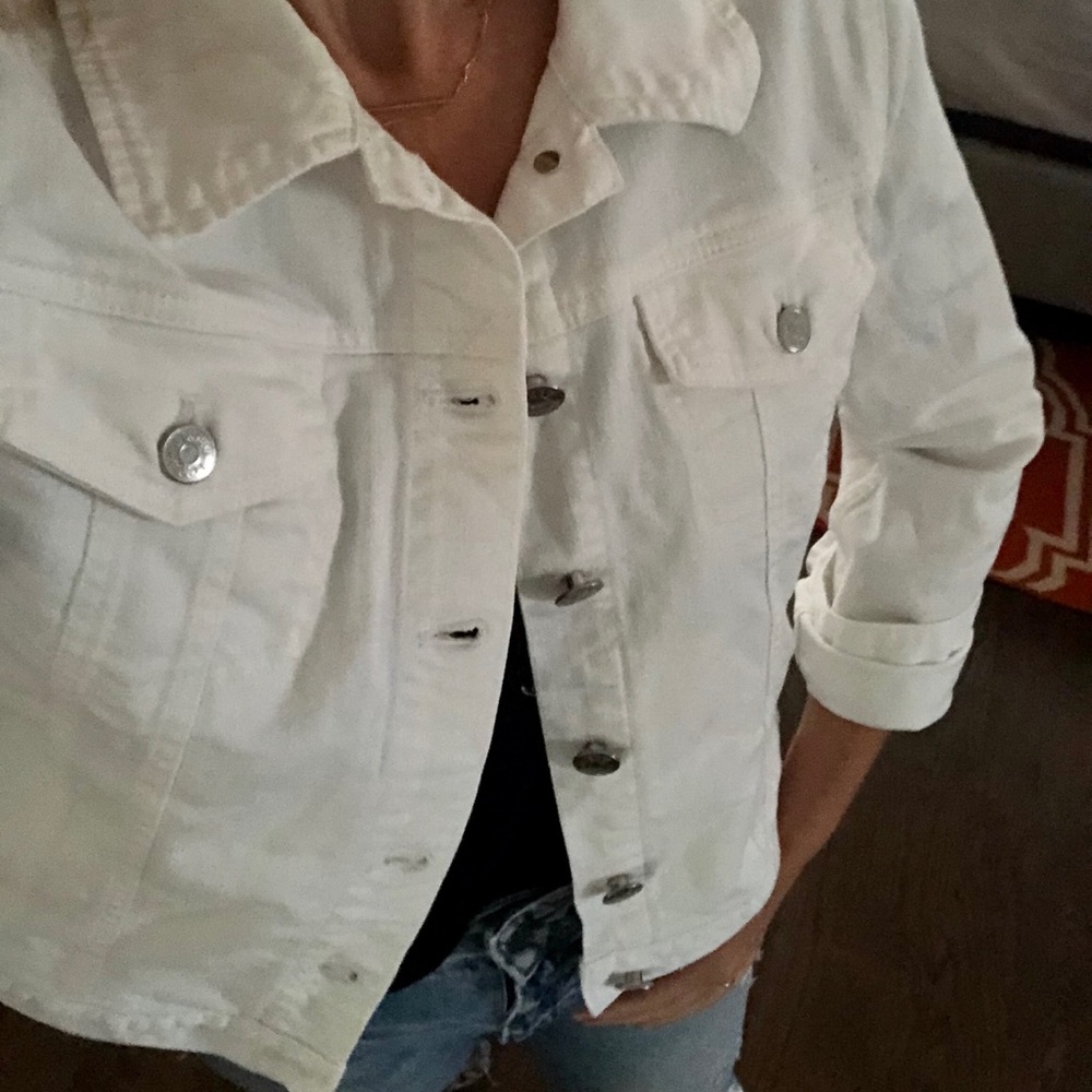 Classic white jean jacket